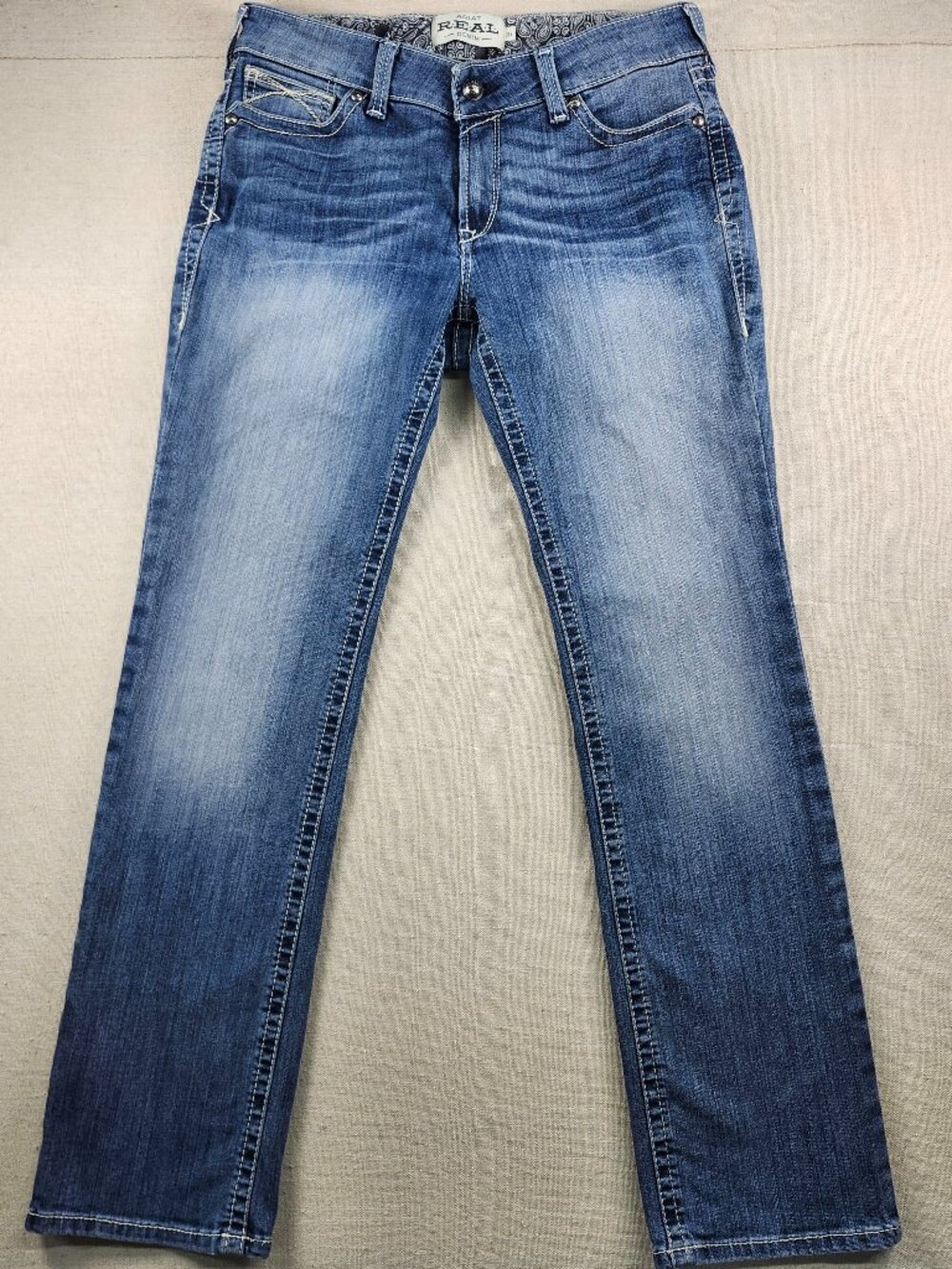 Ariat REAL Denim Women's 31R Rainstorm Real Straight Icon Jeans